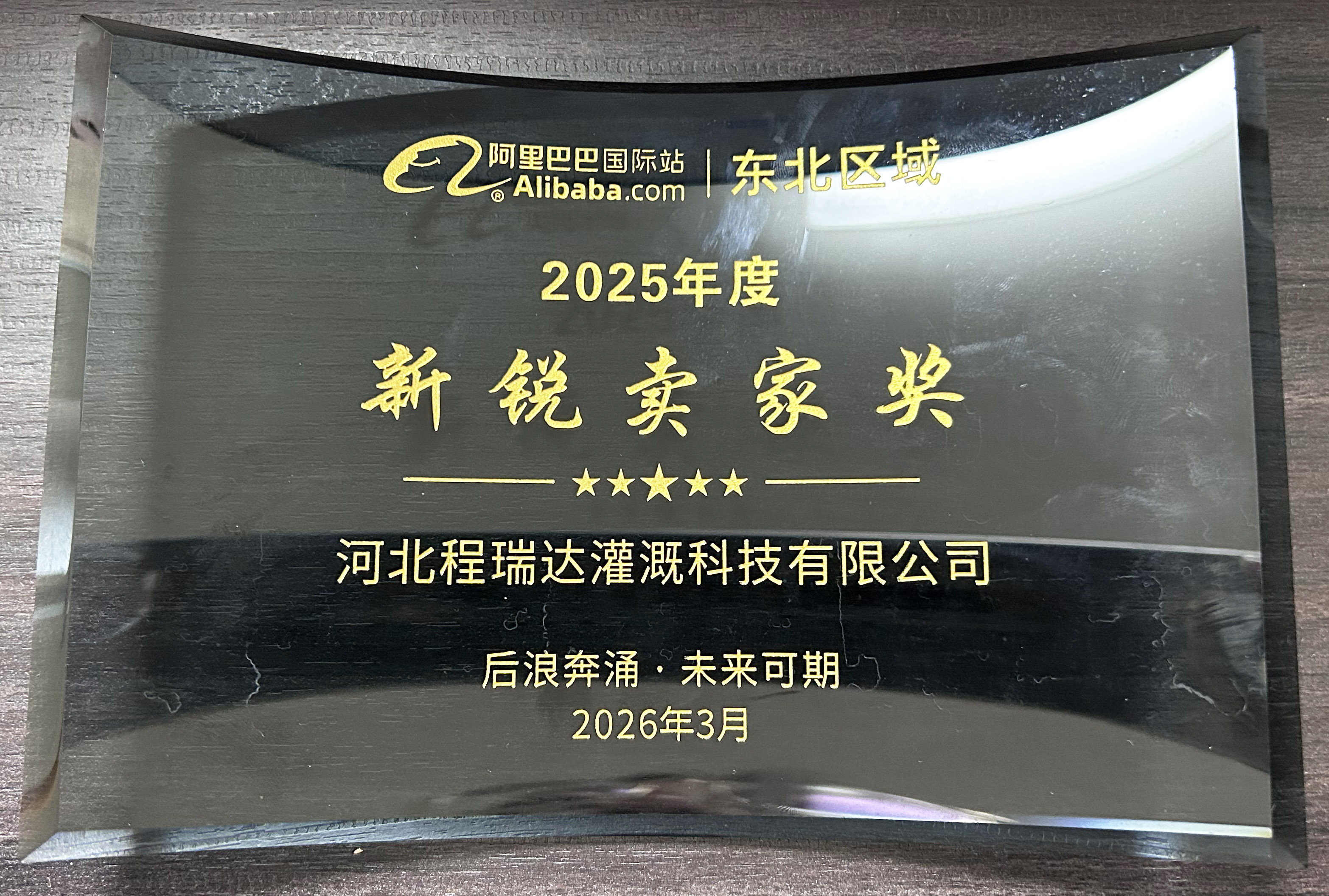 承德程瑞达灌溉 | 荣获阿里国际站新锐卖家奖